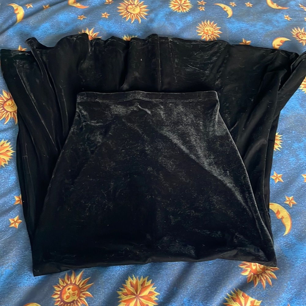 Vintage Le Chateau long velvet skirt